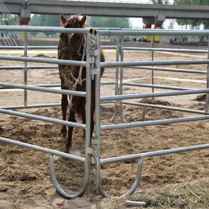 Mạ kẽm nhiệm vụ nặng nề ngựa ổn định thép tấm corral hàng rào 5/6 đường ray stockyard chăn nuôi gia súc tấm hàng rào cho động vật - Product Image 1