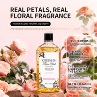 Gel douche aux pétales de fleurs Greenlem 3 parfums Rose Jasmin Kiwi Hydratant Parfum longue durée Extrait de fleurs naturelles pour femmes