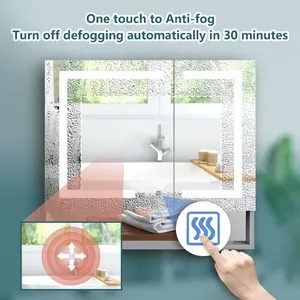 Armoire à pharmacie Miroir Vanité | Éclairage intelligent sans cadre + étagère <span class=keywords><strong>de</strong></span> rangement | Fonction voix, tactile et mémoire - Product Image 6