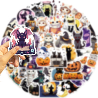 50 autocollants en vinyle à thème Halloween, imperméables en PVC, pour décorer ordinateurs portables, guitares, bagages, pour adolescents et adultes