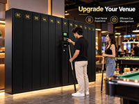 Lemari Penyimpanan Klub Biliar Smart Cue Locker dengan Kunci Kode Induksi, Tipe Lantai, 12 Pintu