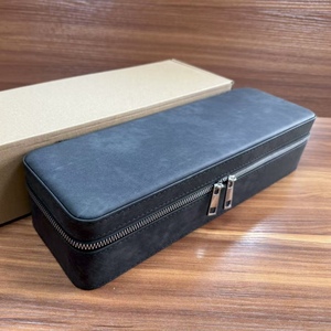 Estuche de Almacenamiento para Relojes de Cuero con Cierre de Cremallera y 6 Compartimentos, Interior de Terciopelo, Impermeable, Portátil, Organizador de Viaje para Relojes de Pulsera, con Logotipo Personalizado - Product Image 2