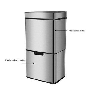 Công Suất Lớn Thông Minh Cảm Biến Hồng Ngoại Đứng Thùng Rác Có Thể Thép Không Gỉ Khô Ướt Tách Thân Thiện Với Môi Hộ Gia Đình Nắp Bánh Xe - Product Image 1