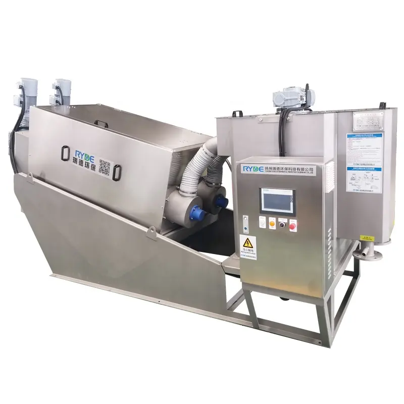 Sewage Sludge Treatment Thickening and Dewatering Machine in Wastewater Treatment Screw Press Sludge Dehydrator