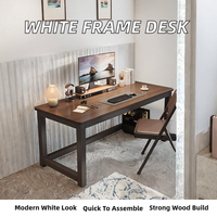 ZYCY Bureau d'ordinateur portable au design moderne avec structure en bois, station de travail facile à assembler, durable, personnalisable, table de salle à manger ou de bureau pour la maison