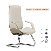 Chaise de bureau ergonomique exécutive en cuir moderne avec structure métallique - Confortable pour la maison, l'hôpital, l'école et l'atelier