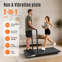 Tapis de marche vibrant 2-en-1 en acier, tapis de marche électrique pliable pour bureau, vitesse 1-8 km/h, pour la maison et le bureau