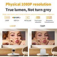 Projecteur intelligent K2 4K Android avec haut-parleurs, batterie rechargeable intégrée, lampe inclinable, projecteur portable mini LED