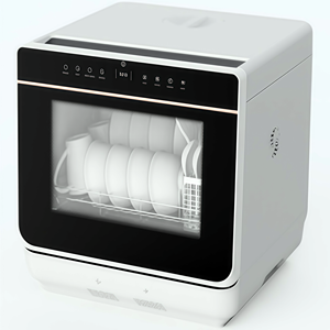 Lave-vaisselle de table électrique automatique avec 6 programmes de nettoyage, contrôle tactile, ventilateur d'eau 4,5 L, méthode de séchage PTC, grande capacité - Product Image 1