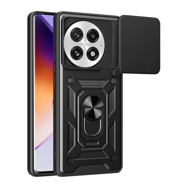 Lens Protective Phone Case for OnePlus 13 12 5G 12R Camera Privacy Ring Stand Case for OnePlus Ace 3 Nord 4 CE4 CE3 Lite