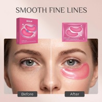 Masque pour les yeux en gelée de collagène rose PDRN, best-seller transfrontalier, 6 paires de patchs oculaires roses, réduction des gonflements, éclaircissant, pour tous types de peau