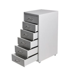 Meuble de rangement mobile vertical en métal coloré style ferme avec 5+ tiroirs pour l'école - Product Image 2