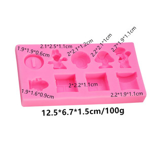 Moule en silicone pour <span class=keywords><strong>décoration</strong></span> de gâteaux et de fondants, forme rectangulaire, jeux classiques de <span class=keywords><strong>Mario</strong></span> en 3D, champignons, bombes, cheminées, labyrinthes - Product Image 2