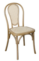 Chaise de banquet empilable en rotin imitation bois pour restaurant, fête, mariage, événement, hôtel, avec coussin amovible