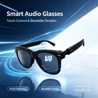 Lunettes Audio Intelligentes : Traduction en Temps Réel, Assistant IA, Contrôle Tactile, Branches Pliables, Appel Mains Libres