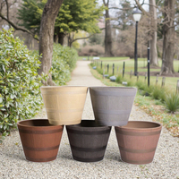 Nouveau design de pots en plastique pour plantes d'intérieur, vase au design minimaliste pour jardin, pot de fleurs en forme de demi-baril