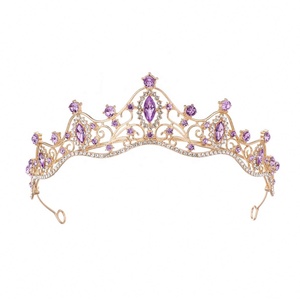 European American Princess Birthday <b>Headbands</b> for Girls Wedding Dresses' Brides' Hair Accessories Alloy Crystal Crowns for - Product Image 5
