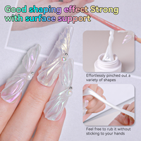 HONEY GIRL Aurora Gel Solide pour Ongles Antiadhésif Extension de Main Gel Sculpté Stéréoscopique 3D pour la Peinture et la Sculpture des Ongles