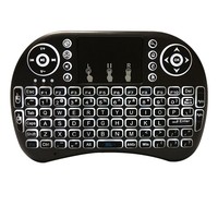 Keyboard Mini Nirkabel USB 2.4Ghz I8 Scissor, Tablet, Silikon Gel, Lampu Latar Tiga Warna, Remote Kontrol Udara, Baterai Lithium Kering