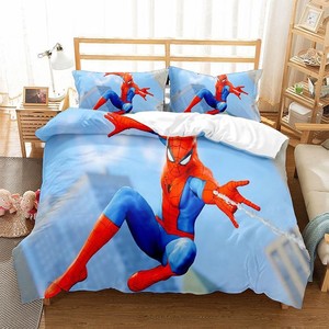 Ensemble de housse de <span class=keywords><strong>couette</strong></span> en polyester imprimé Spiderman 3D, super doux, pour enfants, garçons, chambre à coucher, 3 pièces avec taies d'oreiller - Product Image 3