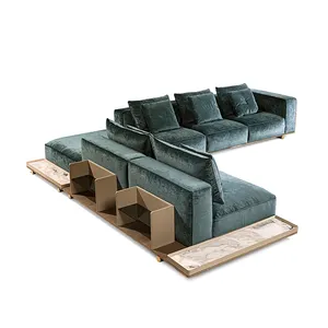 high quality premium luxury sofas living room furniture lounge sofa sets Italian modern fabric velvet sofa set furniture