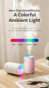 Portable USB Car Humidifier Cool Mist Humidifier Mini Air Humidifier Car Aroma Diffuser <b>Essential</b> Oil Diffuser LED Night Light - Product Image 3