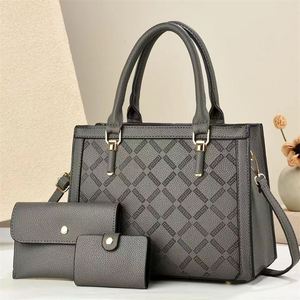 3 in 1 Lady's Totes Purse <b>Set</b> <b>Waterproof</b> PU Leather Handbags - Product Image 2