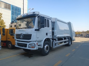 <span class=keywords><strong>Camion</strong></span> compacteur de déchets Shacman 4x2 diesel à boîte de vitesses manuelle, 15 tonnes, chargeur arrière avec moteur - Product Image 1