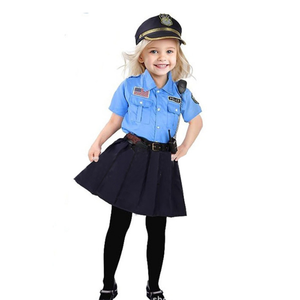 Uniforme de Policía de Dibujos Animados para Niñas, Ropa de Actuación y Danza para Niños, Azul, Poliéster - Product Image 4
