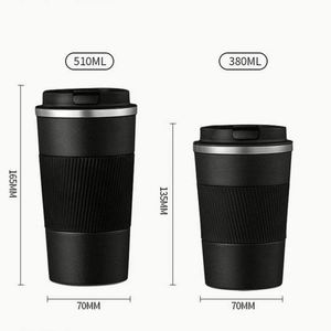 Gobelet isotherme à double paroi personnalisé avec logo, 380/510 ml, pour emporter, tasses à café réutilisables, tasse à café en acier inoxydable avec couvercle - Product Image 1