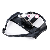 Harnais en cuir PU, culotte de chasteté, double gode en silicone détachable, plug anal, masturbateur féminin, produit sexuel