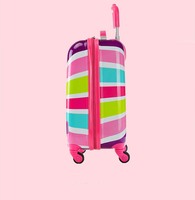 Valise rigide en polycarbonate de 18 pouces avec design personnalisé |   Valise pour enfants 3D en gros, motif dessin animé, sac de voyage imprimé, fabrication OEM
