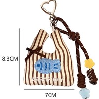 Porte-clés poupée TikTok Viral Kawaii original pour sac de shopping, avec boucle cœur et cordon, breloque de sac à dos esthétique girly pour filles