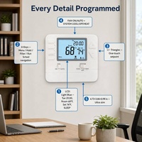 Termostato Programable OEM STN705 con Modos WAKE, LEAVE, RETURN, SLEEP, Programación Separada de Calefacción y Refrigeración de 7 Días, Precisión de 1F para Sistemas HVAC Domésticos