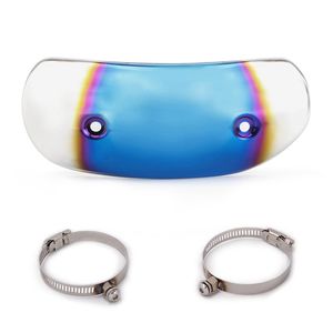 Pot d'échappement modifié pour moto avec une section intermédiaire en fibre de carbone, un bouclier thermique et une protection résistante à la chaleur - Product Image 4