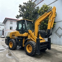 Traktor Pengangkut Depan Berpenggerak Empat Roda Shandong Haituo, Skid Steer Backhoe Loader, Mini Loader untuk Penggunaan Kota, Ekspor Prancis