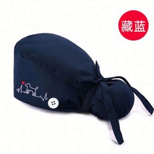 Gorro Médico Moderno de Pelo Largo de Algodón con Sensor de Movimiento, Ajustable, Colores Surtidos, con Botones y Lazos Traseros, Accesorios para Enfermeras - Product Image 3