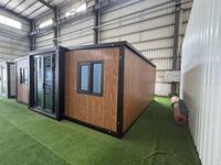 Maison conteneur écologique en panneaux sandwich d'acier extensibles à double aile, pliable, préfabriquée, modulaire, personnalisable, portable 20 pieds