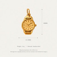 Colgante DIY de acero inoxidable con chapado PVD en oro de 18K, diseño de Bigote de Papá, Maletín, Reloj, Corbata y Herramienta, para el Día del Padre, resistente al deslustre y al agua.