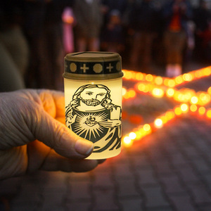 Led pin năng lượng mặt trời Vườn nến trắng đèn không thấm nước nhấp nháy tưởng niệm mộ nến ánh sáng Nghĩa địa trang trí - Product Image 2