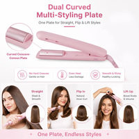 Torlin Fer à boucler double plaque incurvée concave-convexe pour des boucles naturelles, effet liftant et volume pour les racines, pour filles et écolières