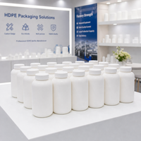 Flacon à pilules en plastique HDPE à col étroit de 200 ml avec logo personnalisé, conteneur de capsules de vitamine C de 200 cc à col étroit avec bouchon à vis