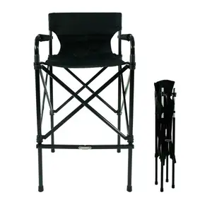 Foldable High Directors Aluminium Portable Makeup Salon Chair For Artist
