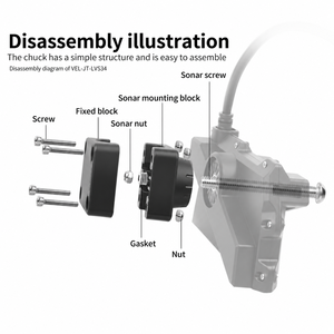 VELPAW <b>Adjustable</b> LVS34 Transducer Mount Clamp Compatible with Garmin LiveScope Plus Single Sonar Mounting Bracket for Fishing B - Product Image 3