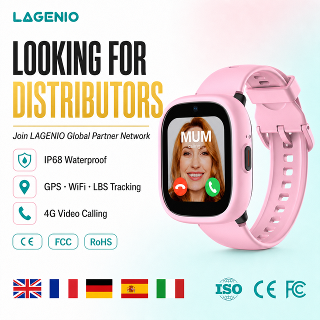 LAGENIO Silicone Band 4G Kids Smart Watch GPS Tracker Voice Chat Geofence Anti-Lost Compatible with IOS & Android FCC Kids Watch