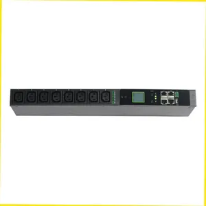 Einphasige PDU 230V 16A 4 C13 4 C19 Steckdose 1U Smart Monitoring PDU für Rechen zentrum