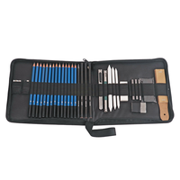 Foska Durable 35 pièces ensemble de dessin professionnel dessin crayons Kit croquis fusain taille-crayon Art ensemble avec sac en Nylon
