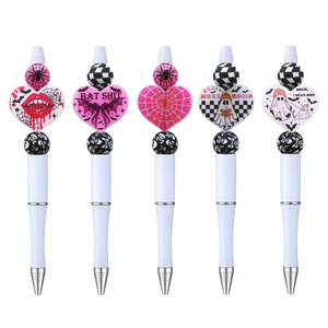Échantillons Gratuits Perles en Silicone Personnalisées pour Halloween, Forme Cœur, Paillettes Lumineuses dans le Noir pour Fabrication de Stylos DIY - Product Image 1