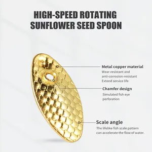 LUSHAZER 5 pcs/set Plate-forme de pêche à la mouche Leurre à plumes avec lames de <span class=keywords><strong>spinner</strong></span> Truite Leurre à mouche pour eau douce salée - Product Image 5