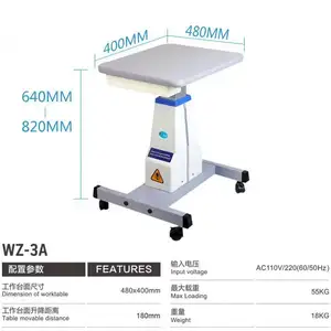 Meja Optometri Motor Elektrik Senyap Optik 3A untuk Refraktometer Otomatis Keratometer Tabletop